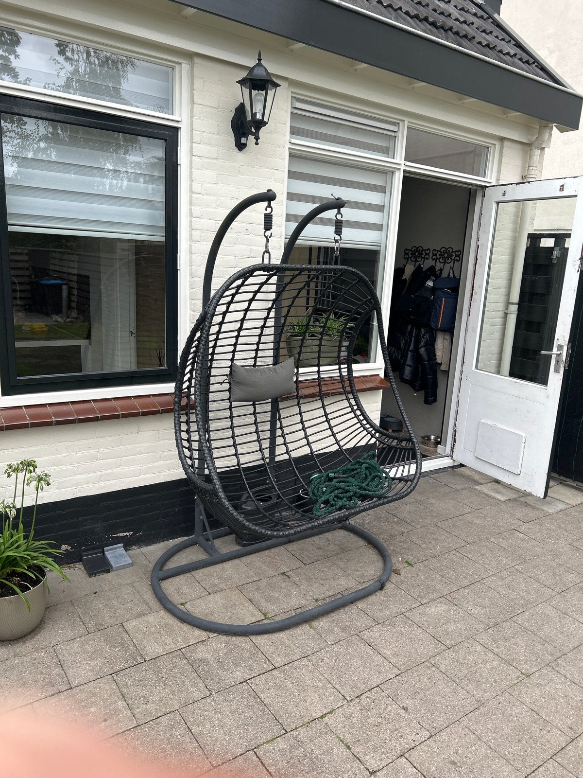 Comfortabele hangstoel voor buiten, Ophalen, Gebruikt, Metaal