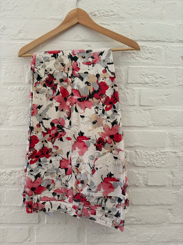 NYDJ gebloemde broek maat 18, Kleding | Dames, Broeken en Pantalons, Meerkleurig, Maat 46/48 (XL) of groter, Ophalen of Verzenden