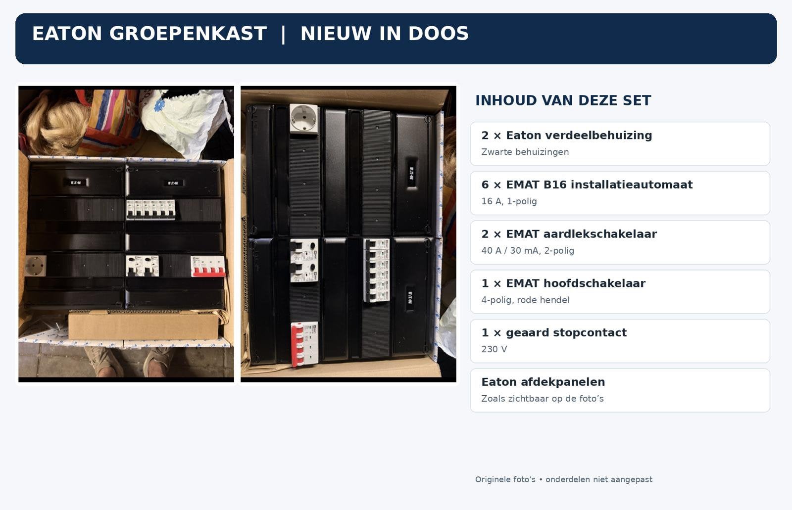 Eaton groepenkast NIEUW- 6 groepen, 2x aardlek, 3f hoofdscha, Ophalen of Verzenden, Nieuw, Overige typen