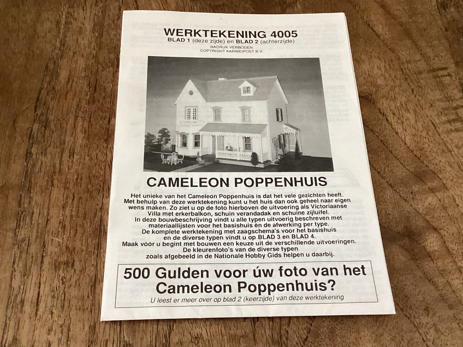 Poppenhuis werktekeningen, Ophalen of Verzenden, Nieuw, Poppenhuis