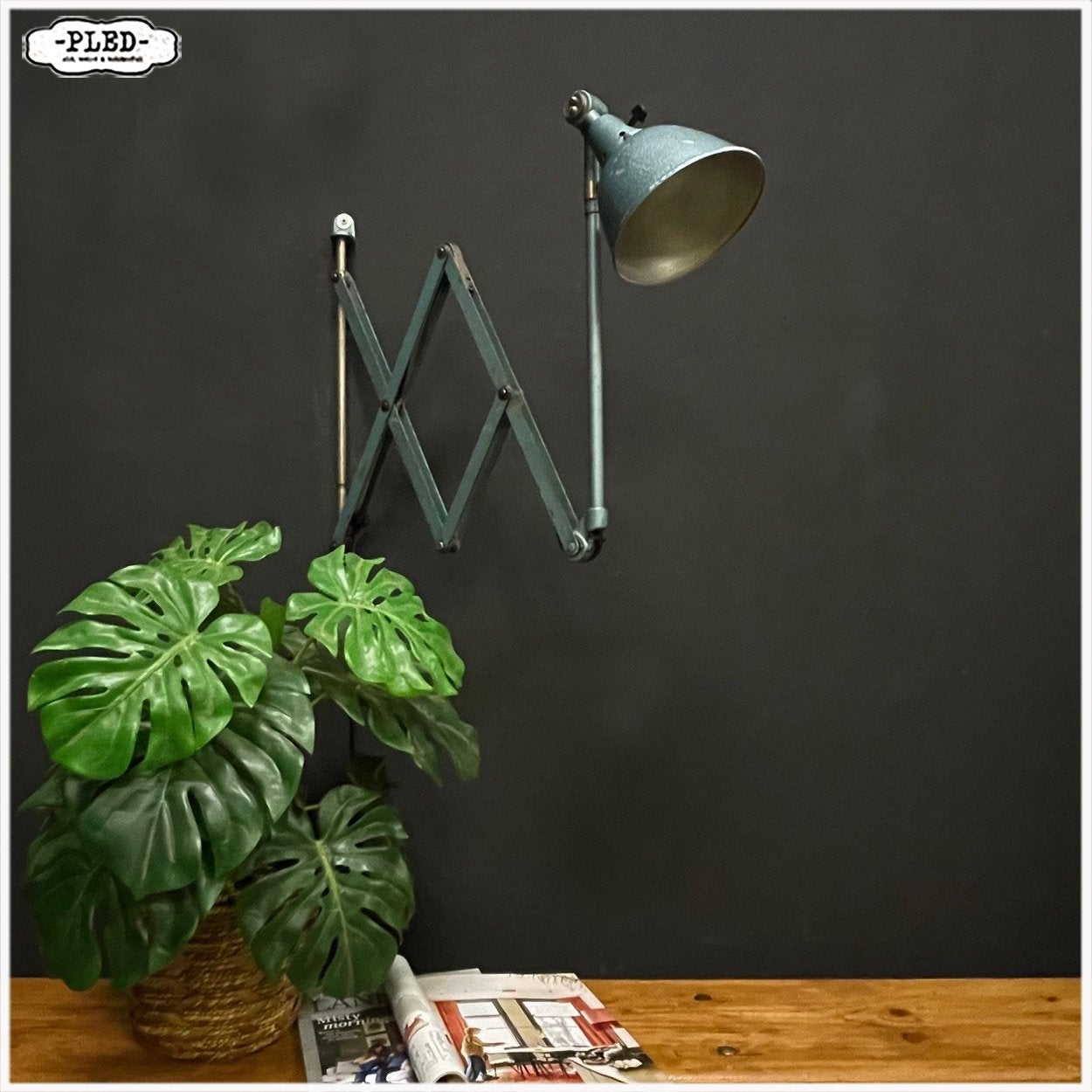 Midgard schaarlamp Model 1000-I, Curt Fischer Wandlamp Lamp, Ophalen, Met schakelaar, E27 (groot), Midgard Model 1000-I, Curt Fischer
