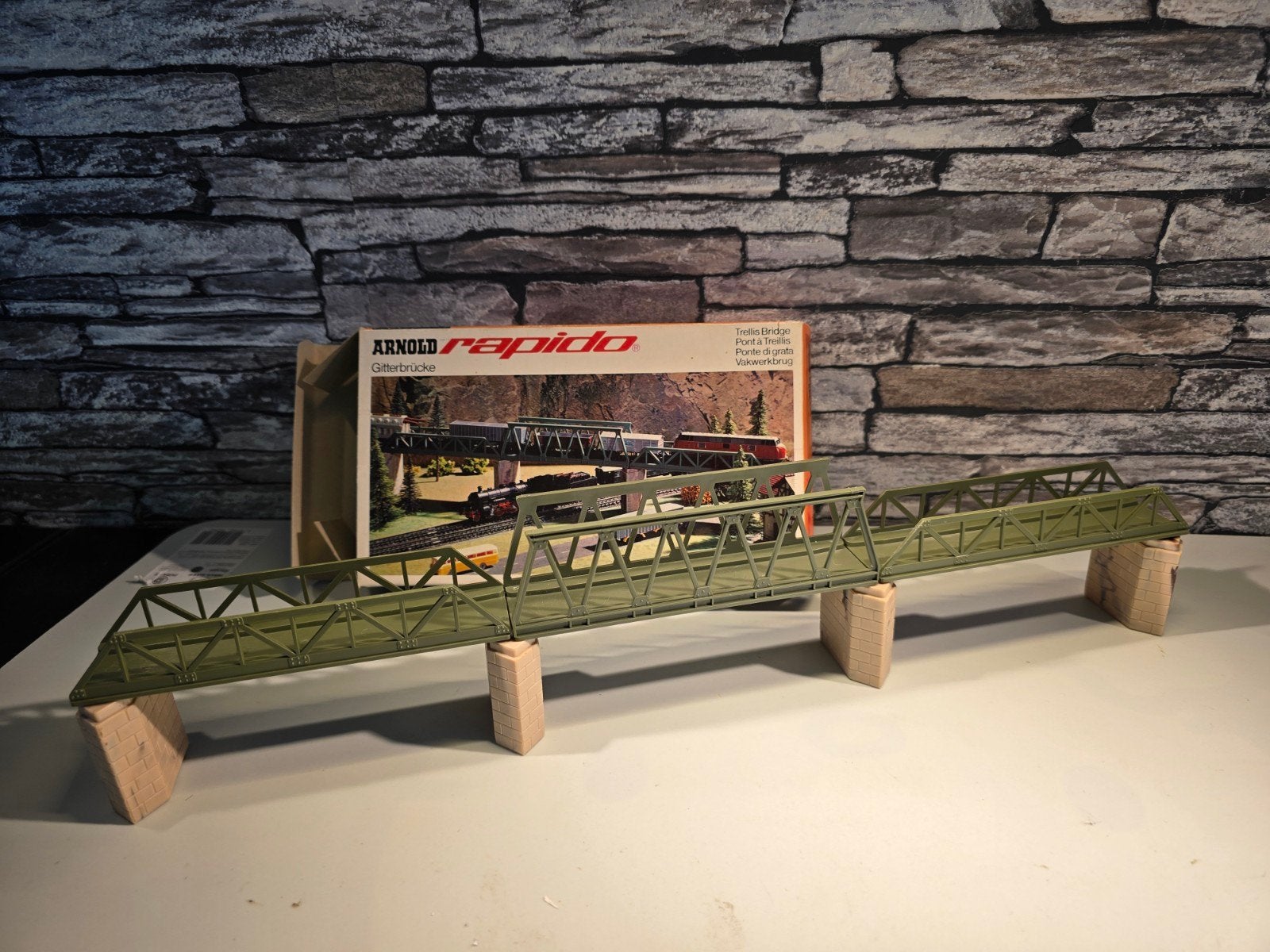 brug arnold 39cm zgan N spoor modeltrein 1:160, Ophalen of Verzenden, Zo goed als nieuw, Brug, Tunnel of Gebouw, Arnold