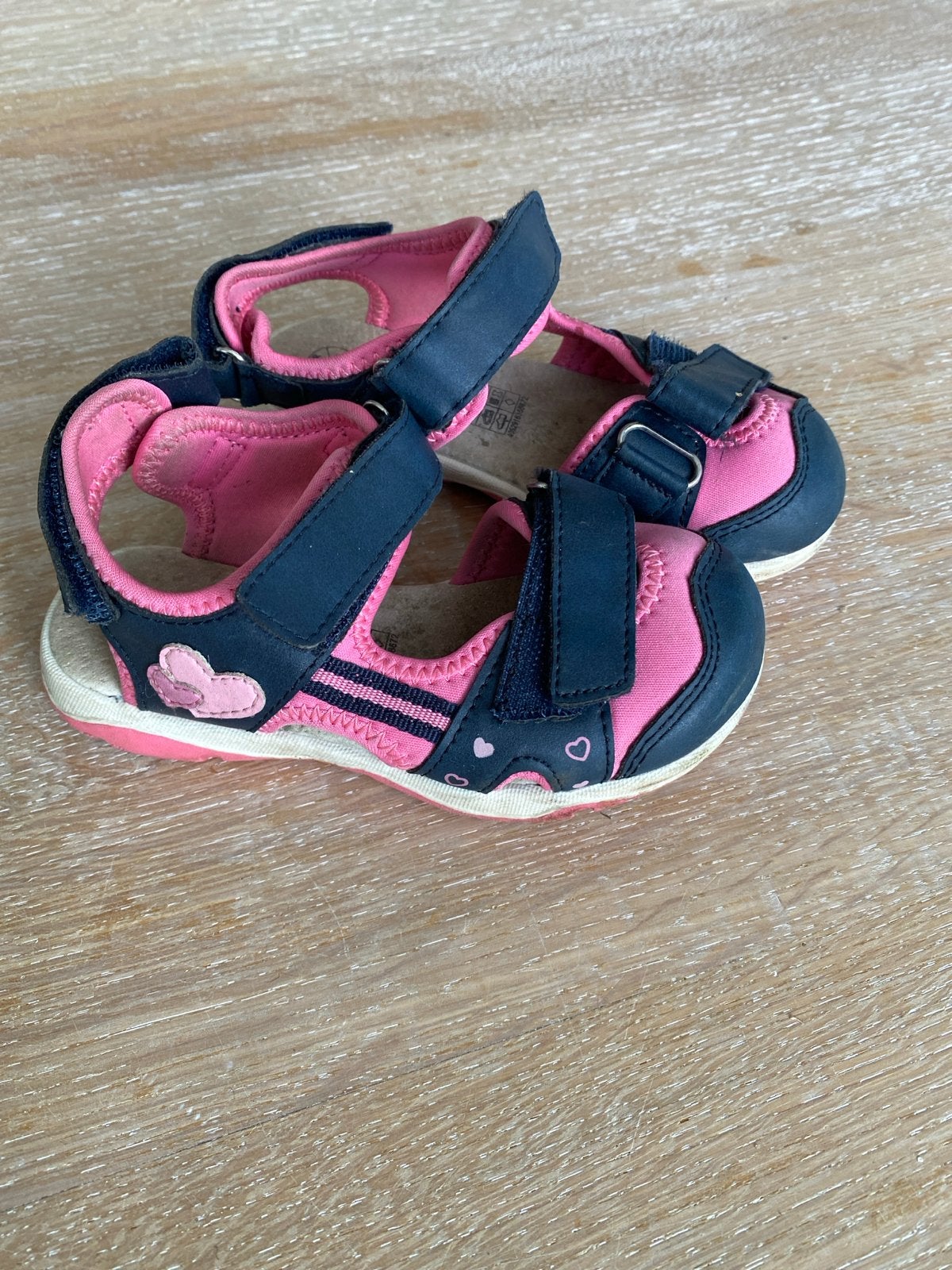 Leuke roze/blauwe sandalen voor meisjes - Maat 27, Ophalen of Verzenden, Gebruikt, Meisje, Schoenen