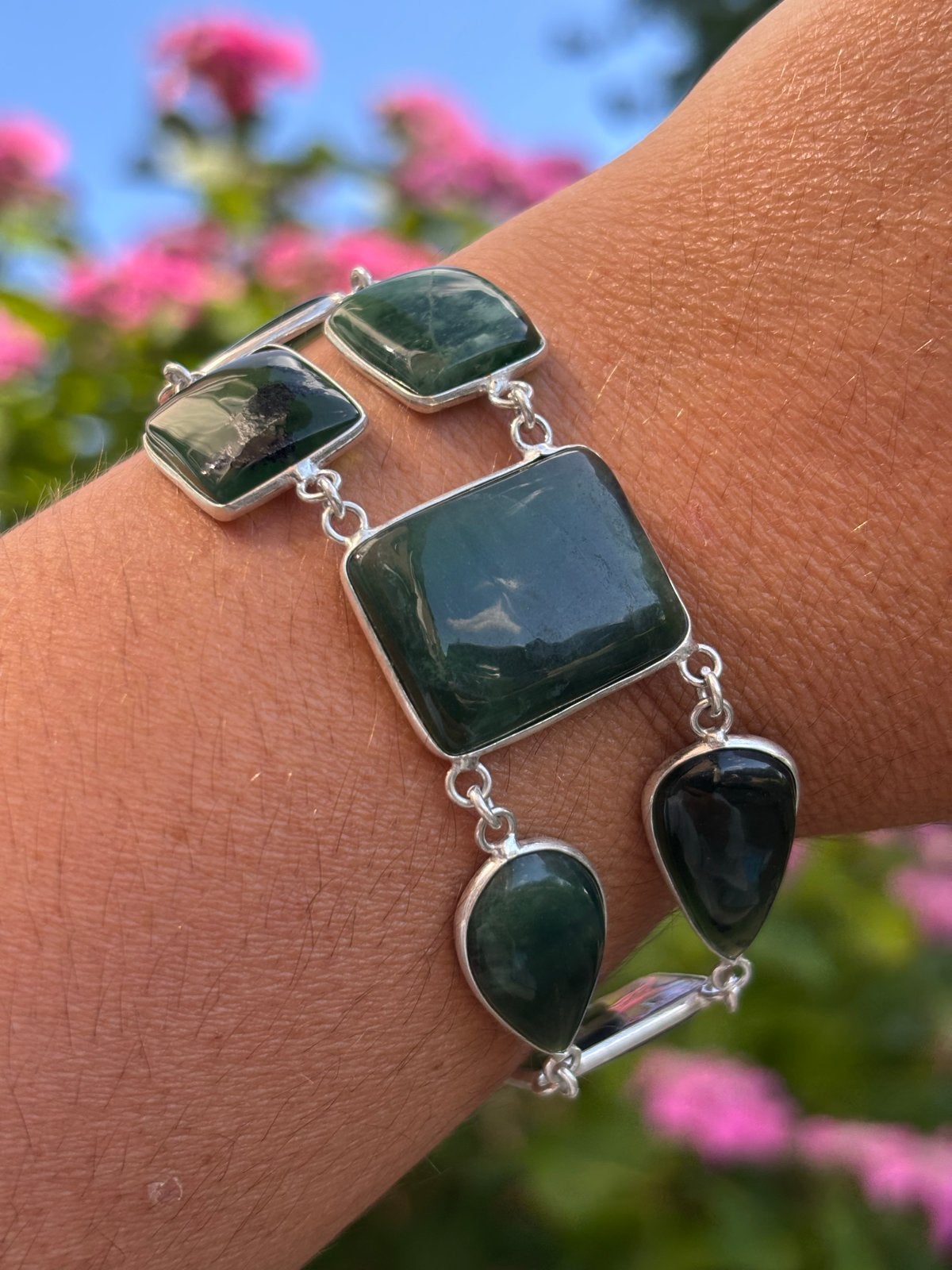 Handgemaakte Jade Edelsteenarmband, Overige materialen, Nieuw, Ophalen of Verzenden, Met edelsteen