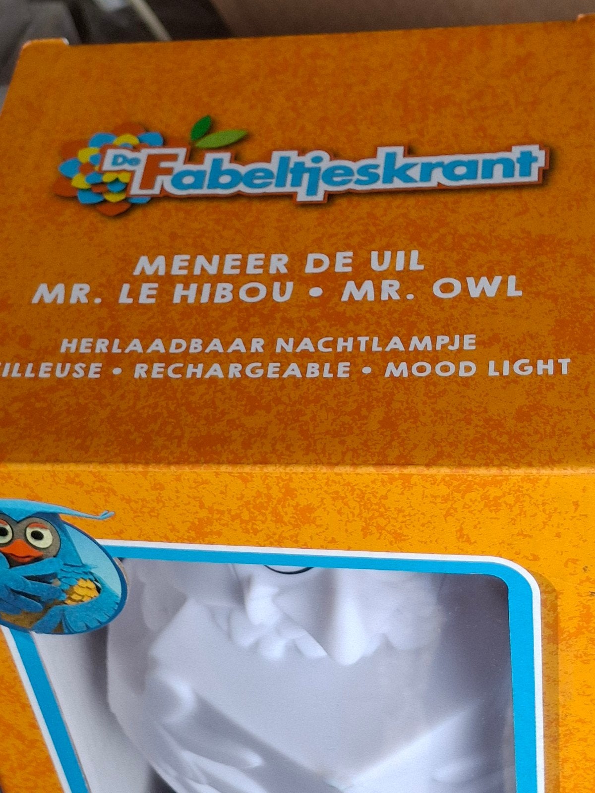 De Fabeltjeskrant Meneer de Uil Oplaadbaar Nachtlampje, Verzenden, Nieuw, Jongen of Meisje