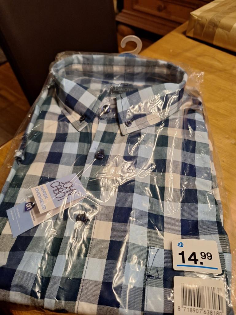 Nieuw heren overhemd maat XXL, Ophalen of Verzenden, Nieuw, Blauw, Overige halswijdtes