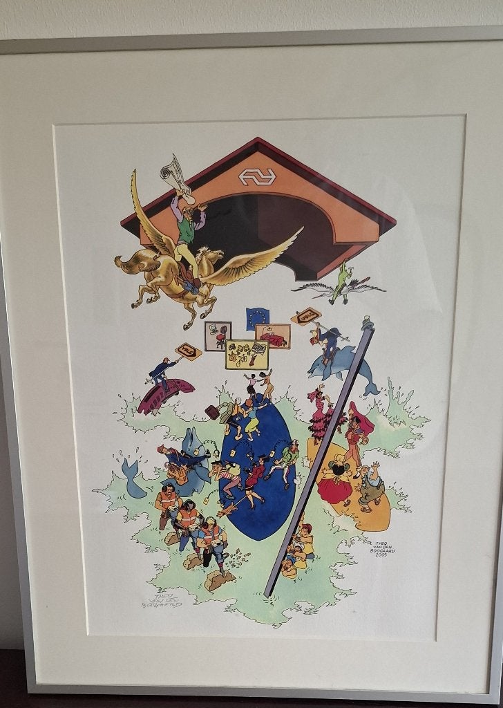 Theo van den Boogaard - Unieke Litho 2005, Antiek en Kunst, Aquarel, Papier/karton, Gesigneerd, Ophalen of Verzenden