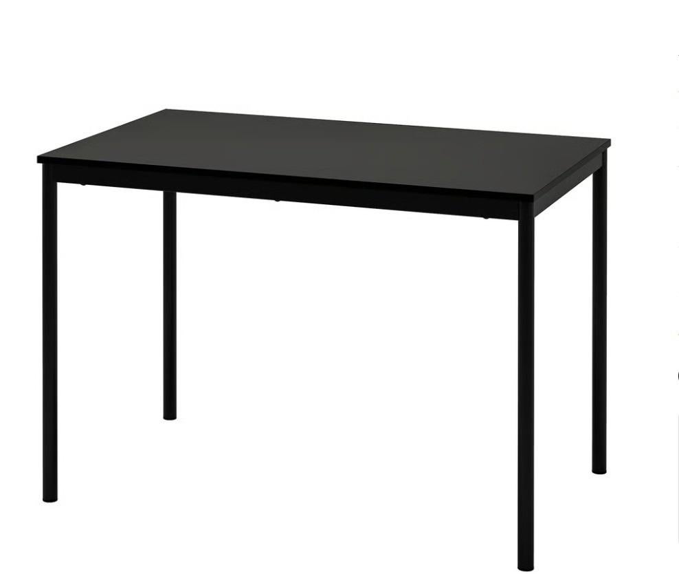 IKEA Kleine Eettafel - Zwart, Compact en Stijlvol, Ophalen, Gebruikt, 100 tot 150 cm, Overige materialen