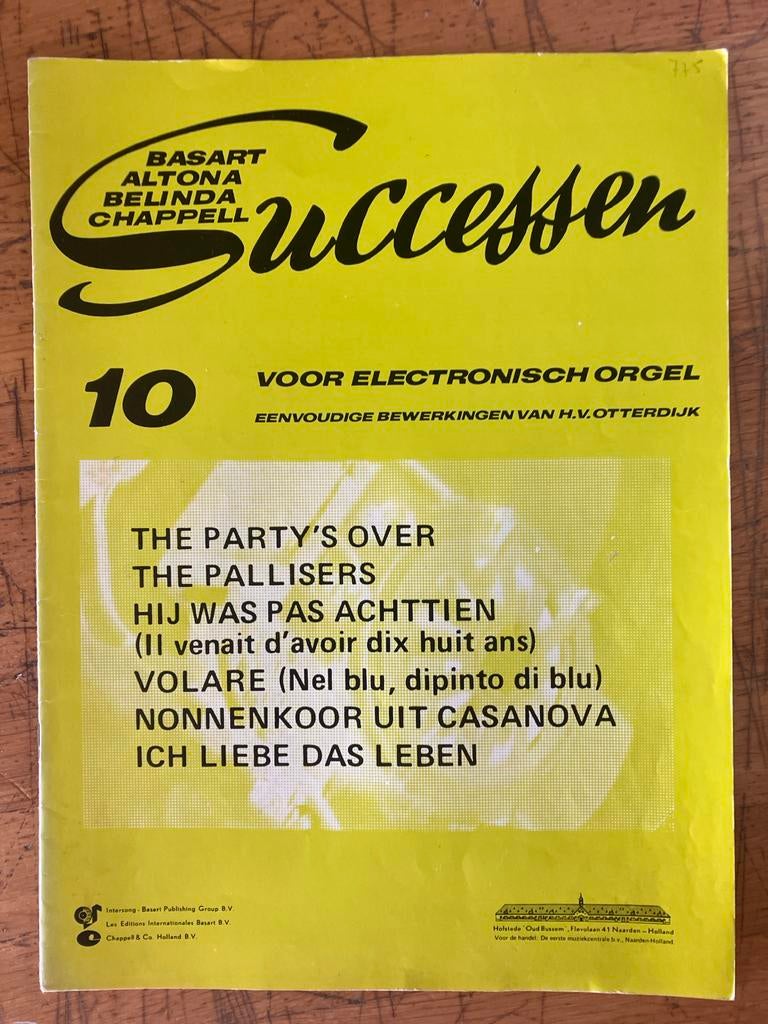 Successen 10 voor elektronisch orgel, Orgel, Gebruikt, Ophalen of Verzenden, Thema