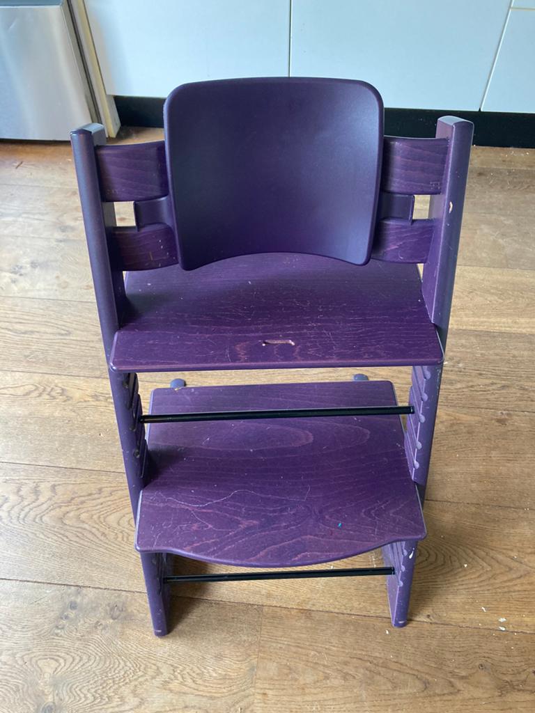 Stokke tripp trapp kinderstoel paars, Kinderen en Baby's, Kinderstoelen, Ophalen of Verzenden, Gebruikt, Meegroeistoel