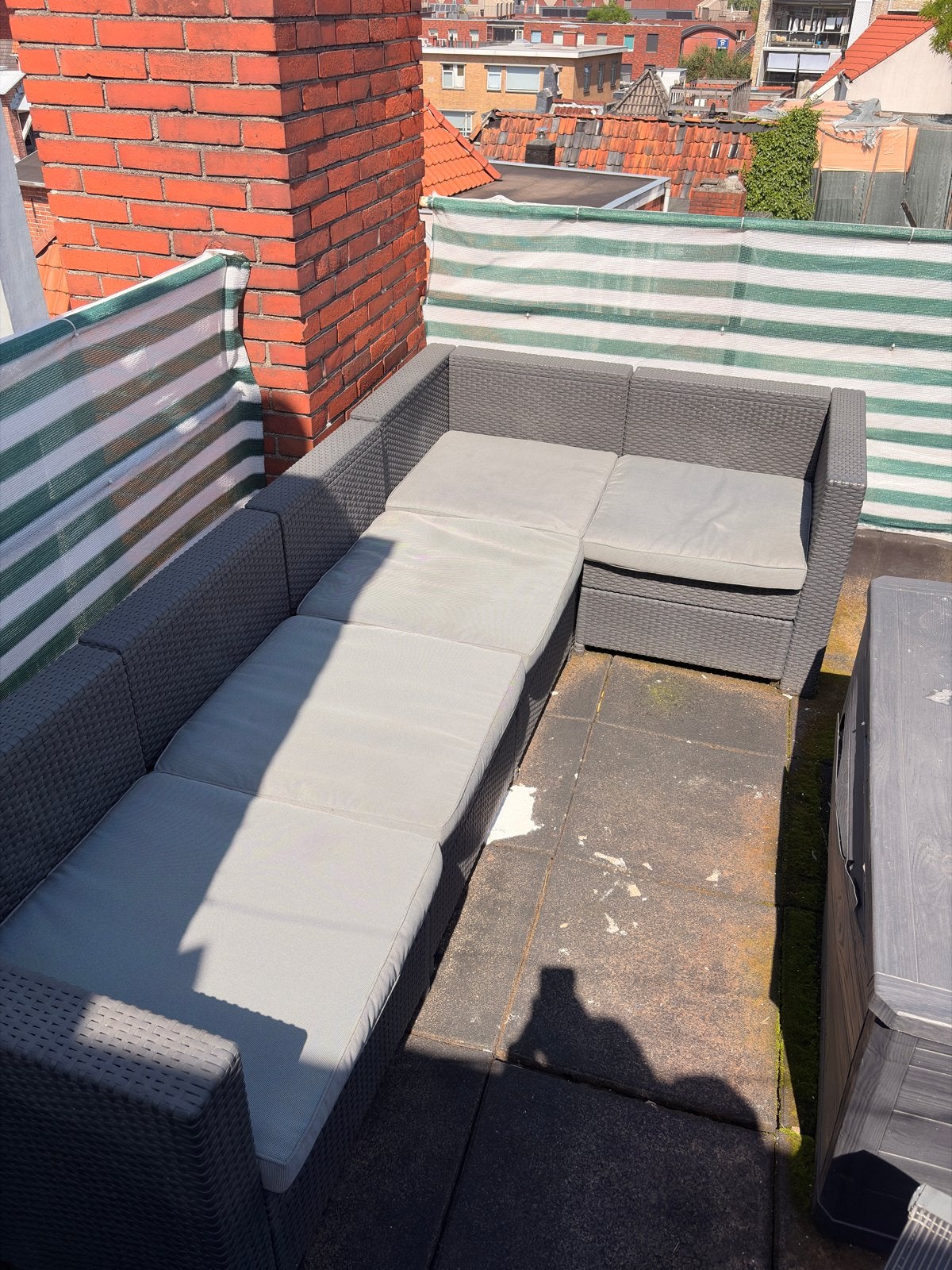 Loungeset met Kussens, Tuin en Terras, Ophalen, 4 zitplaatsen, Gebruikt, Loungeset