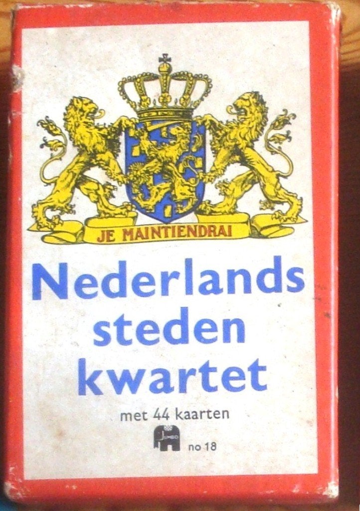 Nederlands steden kwartet , compleet, in kartonnen doosje, Ophalen of Verzenden, Zo goed als nieuw, Kwartet(ten)