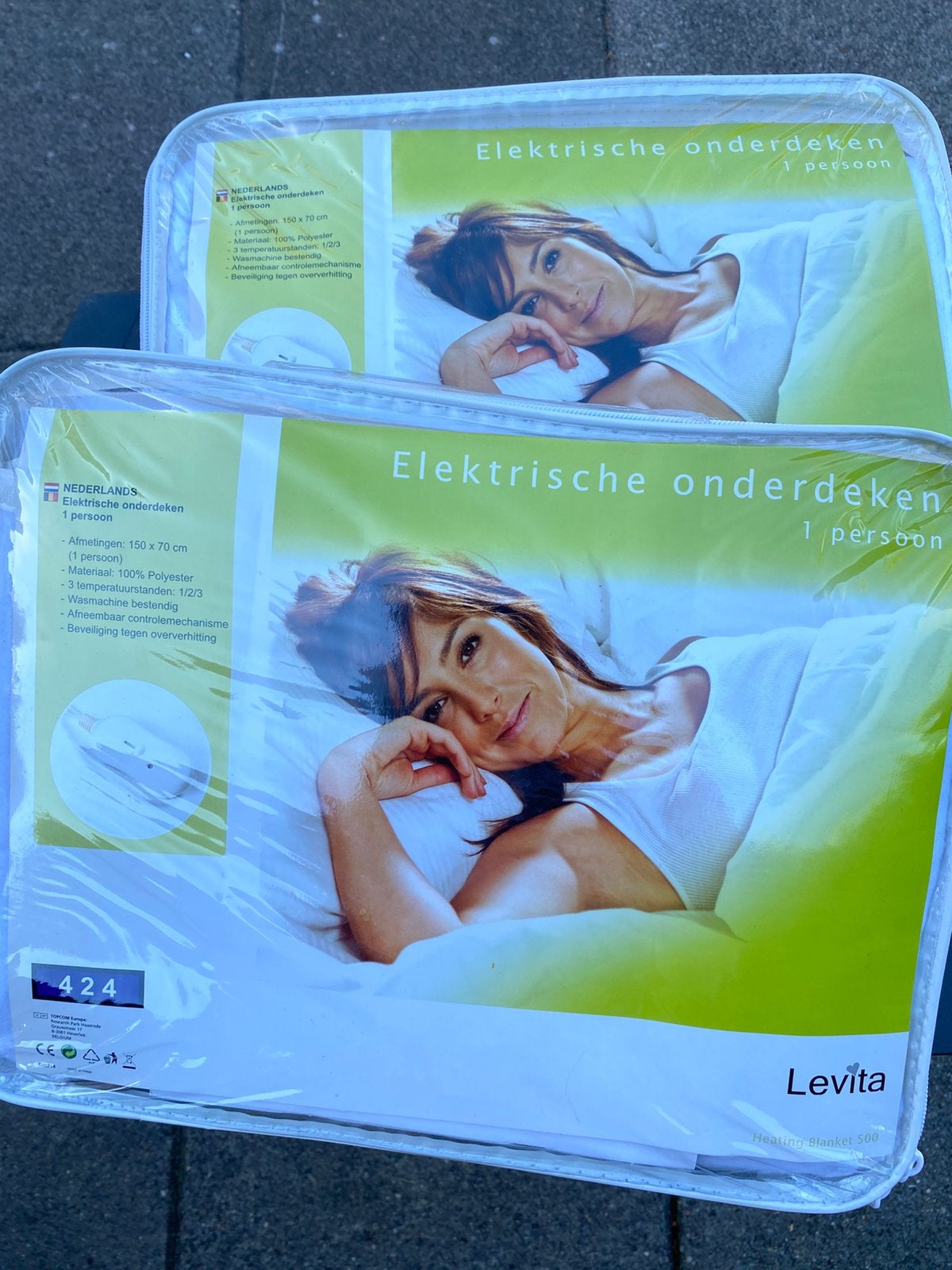 Twee elektrische dekens, Ophalen, Eenpersoons, Wit, Overige typen