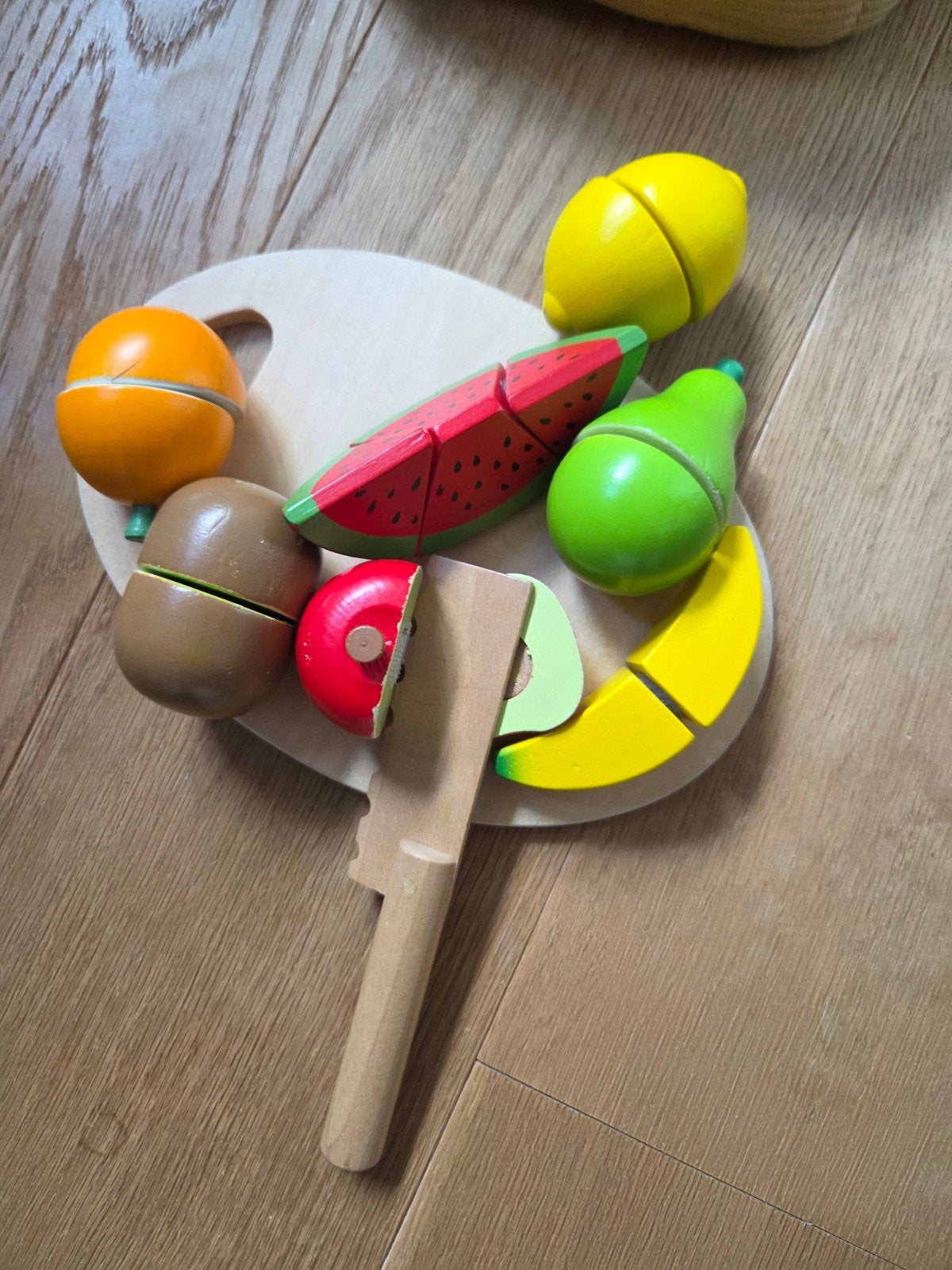 Houten snijfruit speelgoed met snijplank en mes, Kinderen en Baby's, Ophalen of Verzenden, Gebruikt, Overige typen