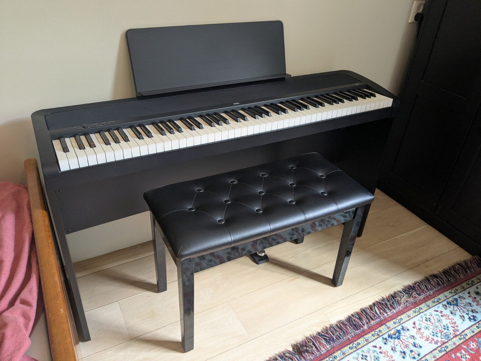 Korg B2 digitale piano + kruk + draagtas, Muziek en Instrumenten, Piano's, Ophalen, Zwart, Digitaal, Zo goed als nieuw