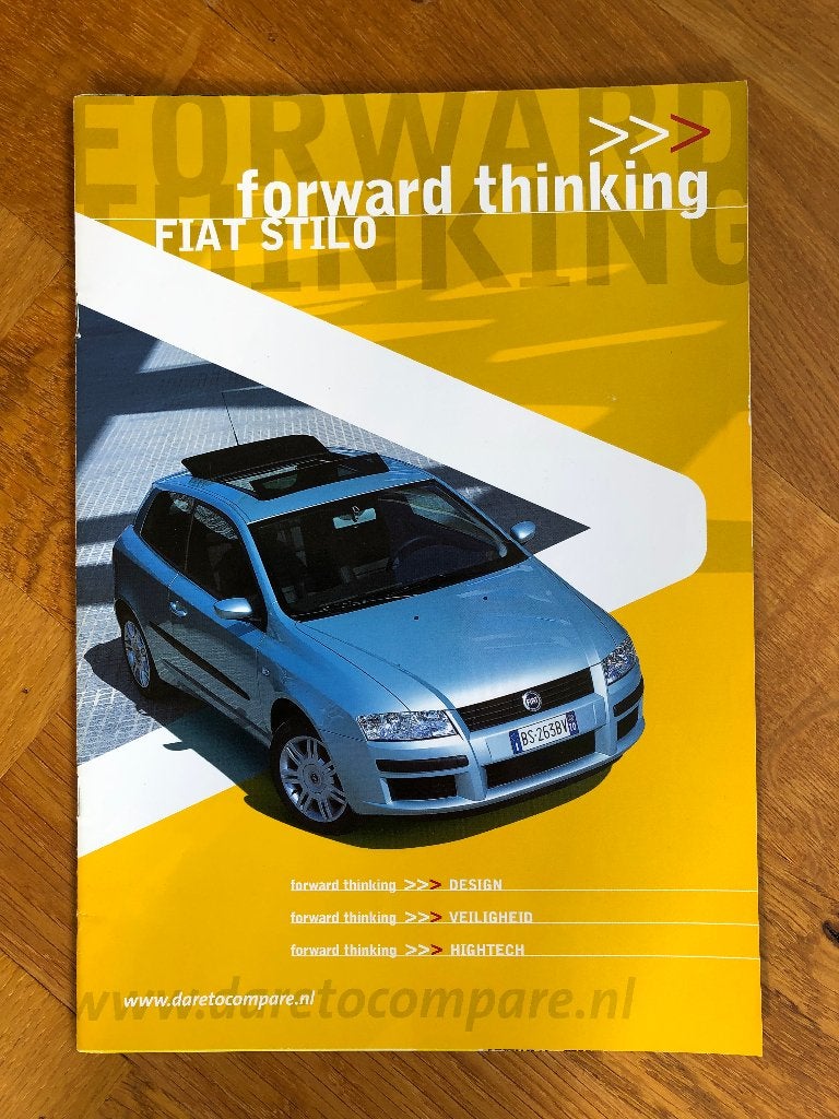 Fiat Stilo forward thinking introductiefolder, magazine, Ophalen of Verzenden, Nieuw, Overige merken, Fiat