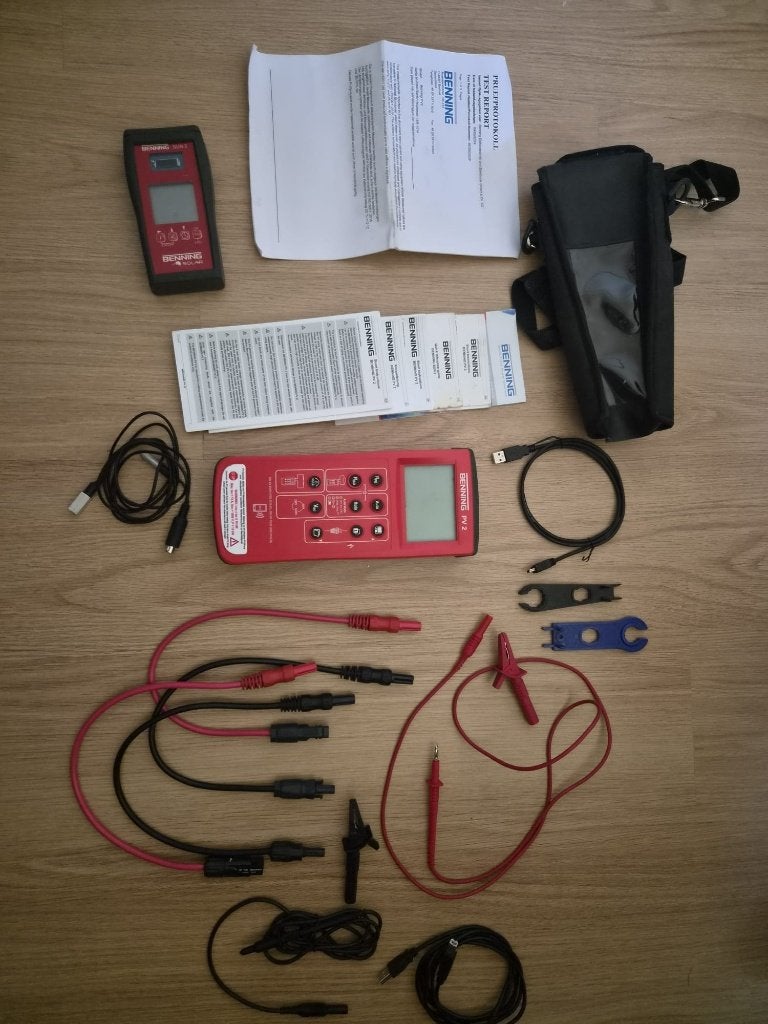 Benning PV 2 + SUN 2 Set – PV tester met instralingsmeter, Ophalen of Verzenden, Zo goed als nieuw, Elektriciteit