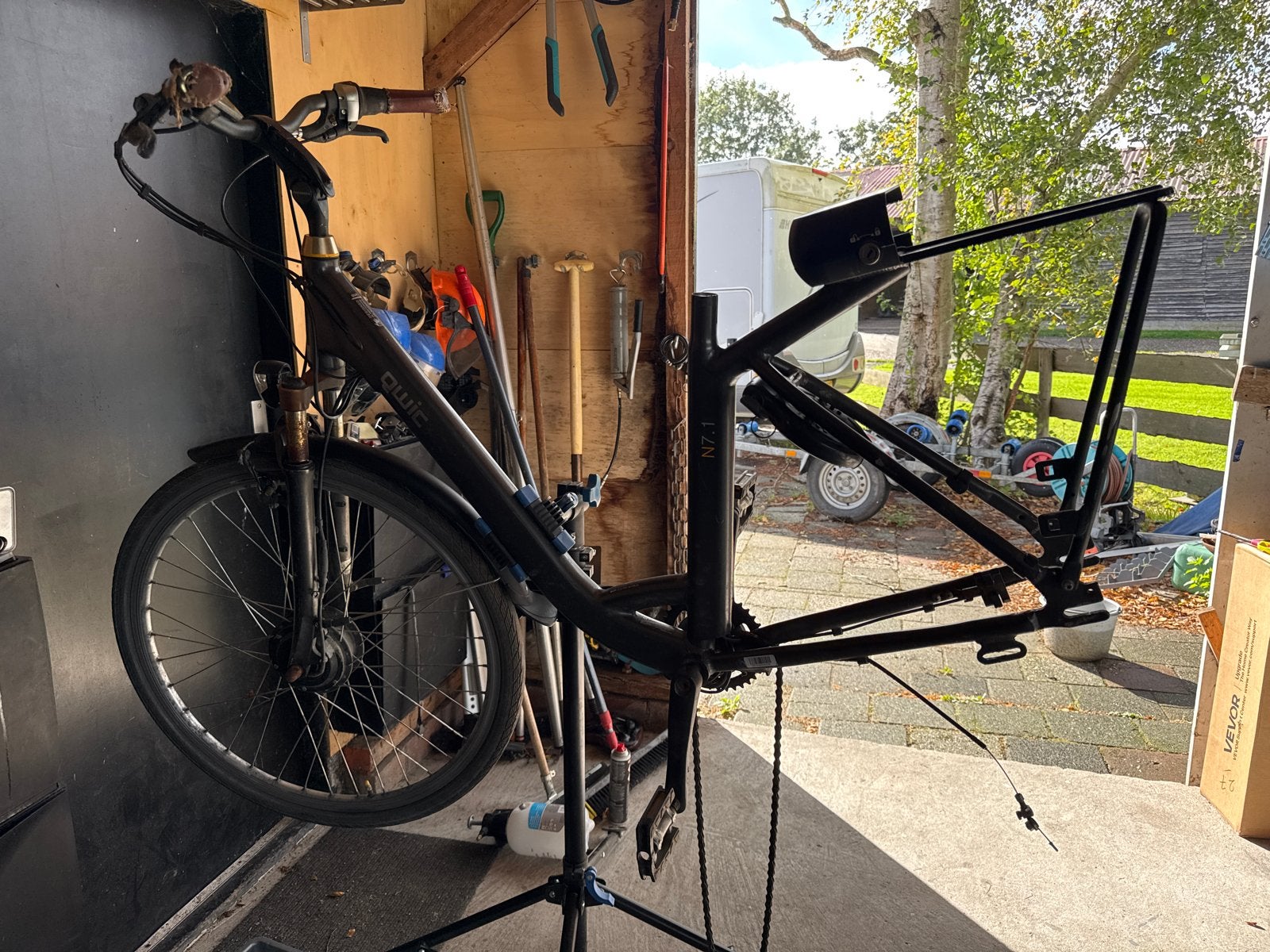 Qwic N7.1 onderdelen: controller, display, voorwiel, frame, Ophalen of Verzenden, Gebruikt, Elektrische fiets, Motor