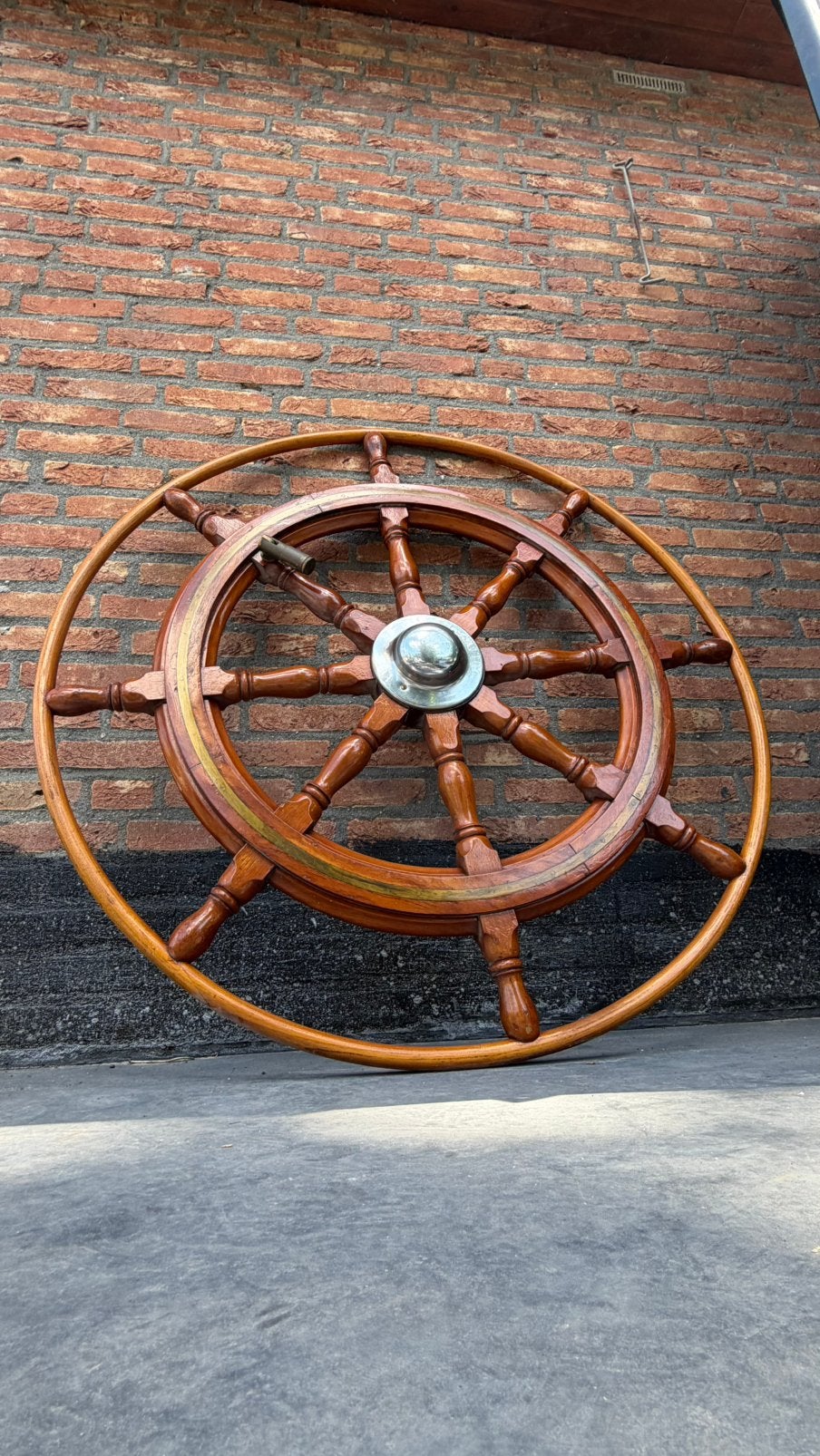 Houtenstuurwiel 114 cm, Ophalen