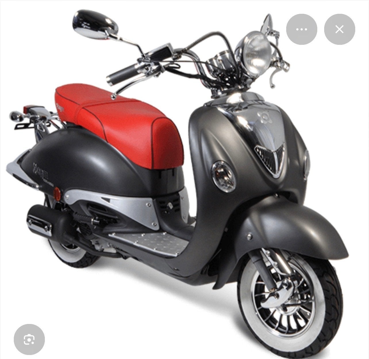 Retro Scooter Grijs met Rood Blauw Kenteken, Verzenden, Gebruikt, Benzine, Overige merken