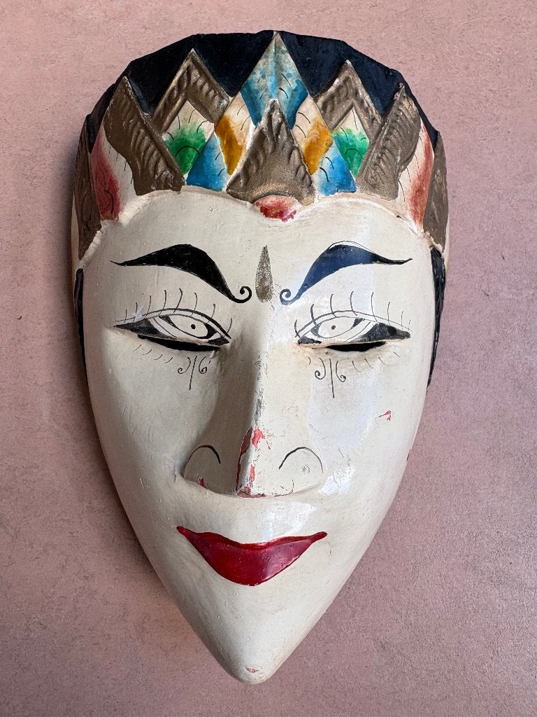 Klein houten Topeng masker, Indonesië, Hout, 20 cm, Masker, Ophalen of Verzenden