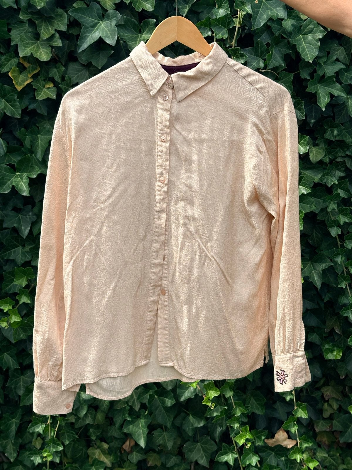 POM Amsterdam Blouse (zalm) met Geborduurd Detail - Maat M, Ophalen of Verzenden, Zo goed als nieuw, Maat 38/40 (M), Overige kleuren