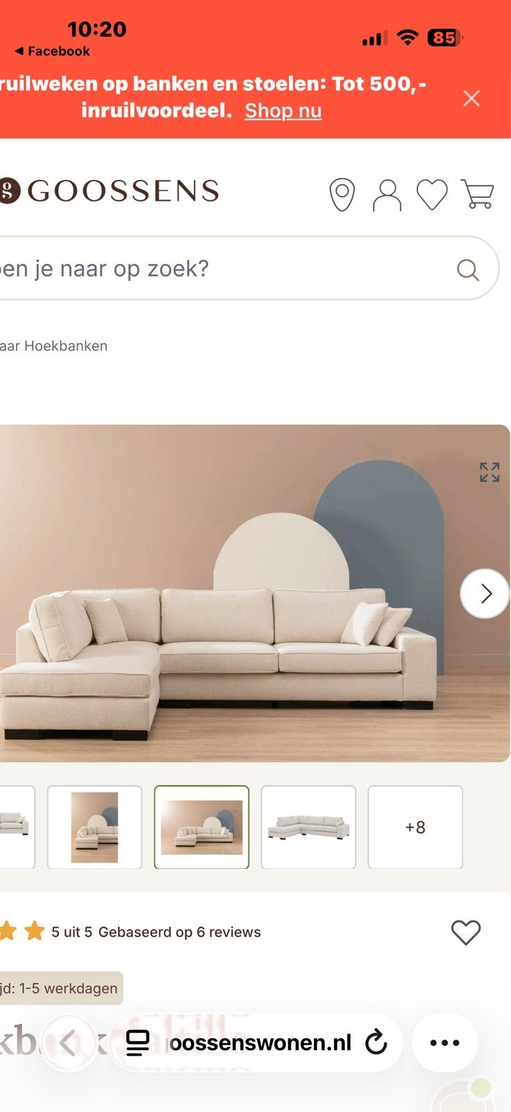 Hoekbank Saltillo stof, Huis en Inrichting, Ophalen, 250 tot 300 cm, Hoekbank, Nieuw