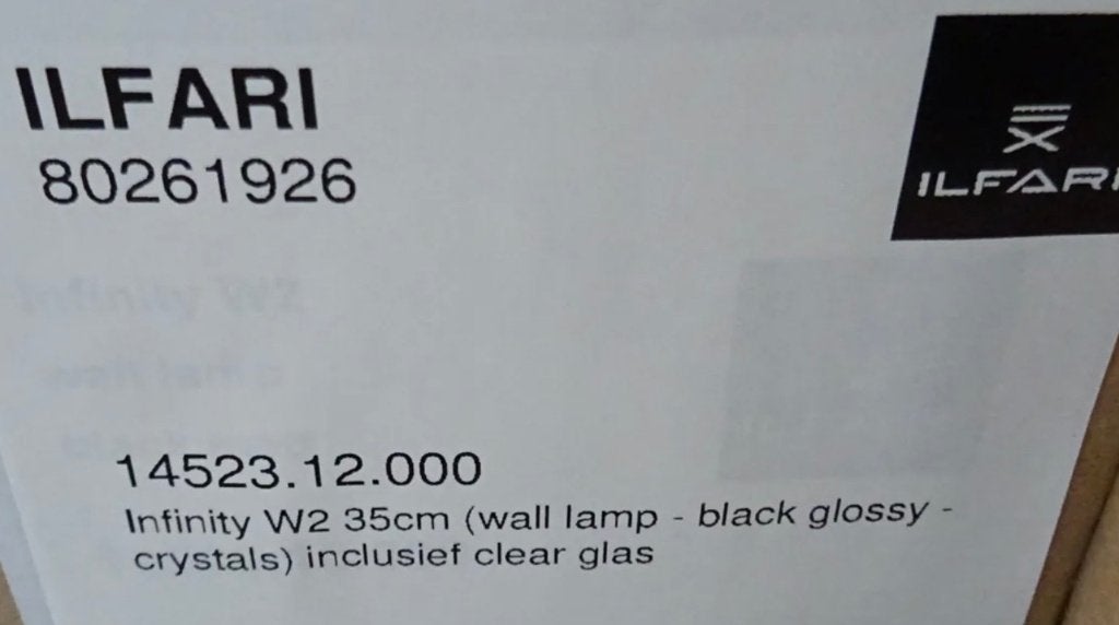 Eric Kuster wandlamp Ilfari Infinity twv € 875,00 zwart!!, Info@ilfari.nl, Nieuw, Ophalen of Verzenden, Ilfari