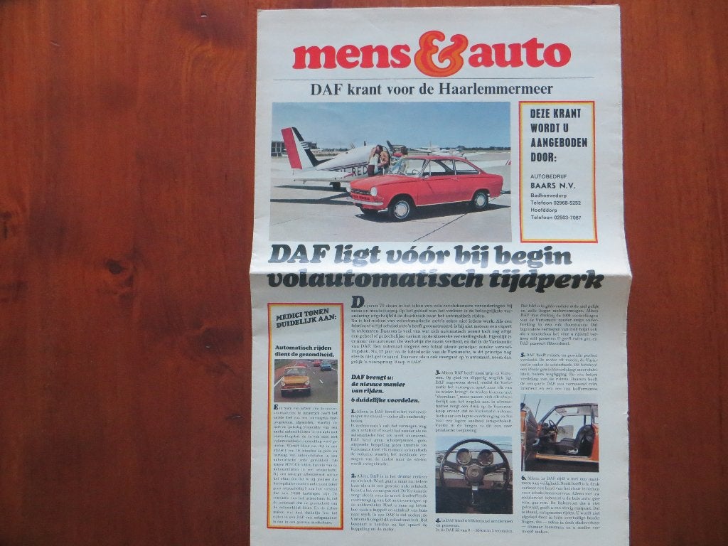 DAF krant Mens & Auto (1970), Ophalen of Verzenden, Nieuw, Overige merken