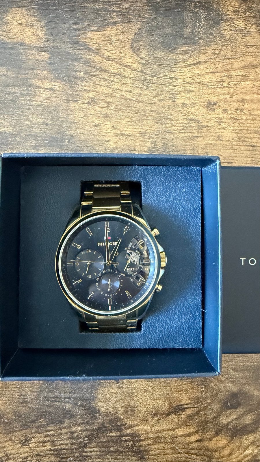 Tommy Hilfiger Herenhorloge Goudkleurig - Zo goed als nieuw, Ophalen of Verzenden, Zo goed als nieuw