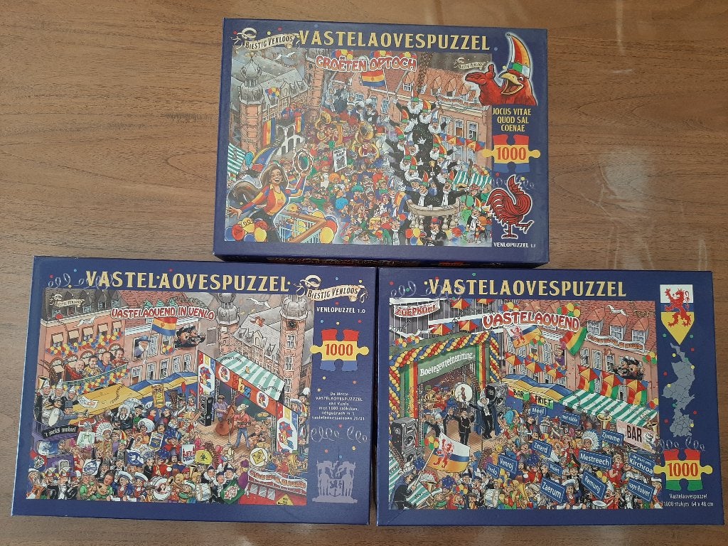 3 x Vastelaoves puzzel Venlo, Ophalen of Verzenden, 500 t/m 1500 stukjes, Zo goed als nieuw, Legpuzzel