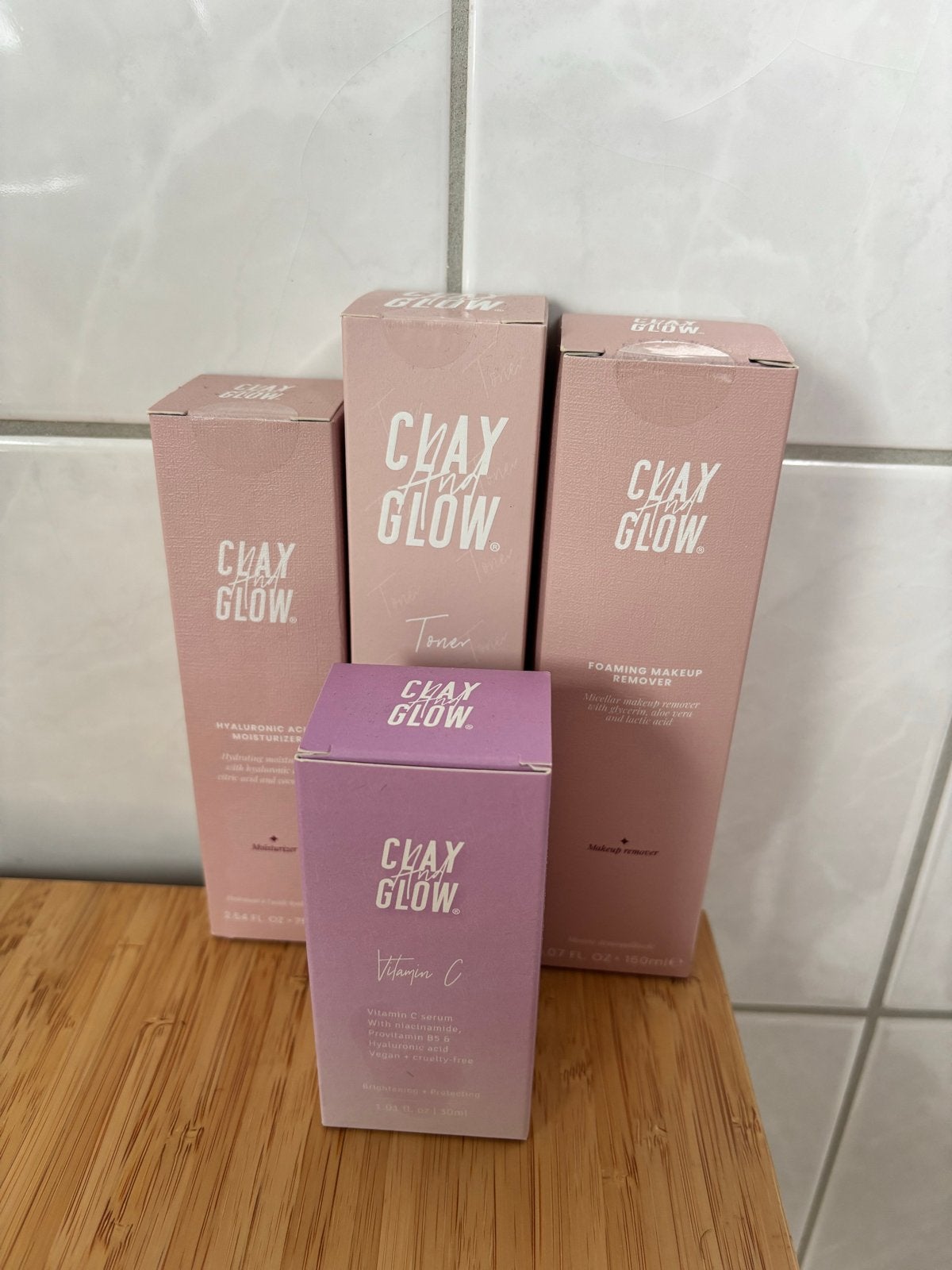 Clay And Glow Skincare Set (4 producten), Ophalen, Nieuw, Gehele gezicht, Reiniging