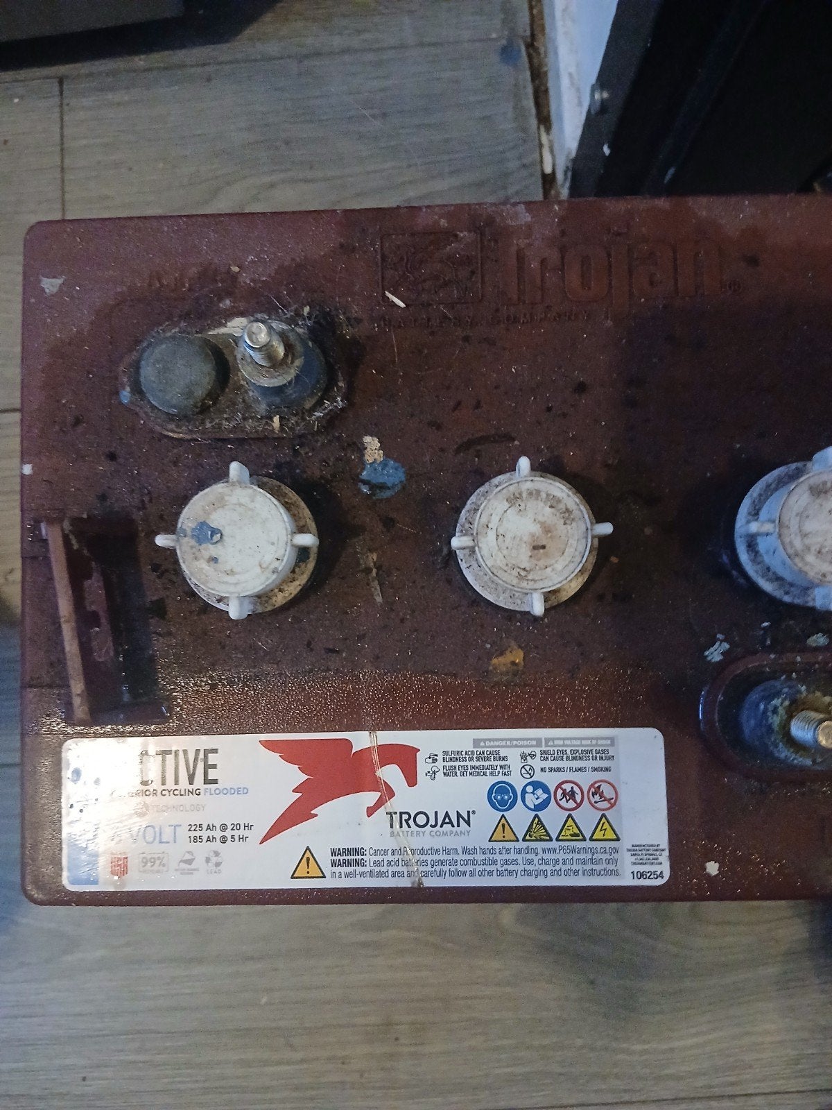 2x 225 ah 6volt TROJAN, Ophalen of Verzenden, Gebruikt
