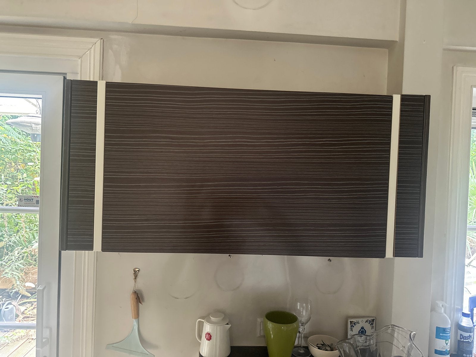 3 Keukenkastjes - Bovenkasten met Liftdeur, Huis en Inrichting, Ophalen, Gebruikt, 100 tot 150 cm, Bruin