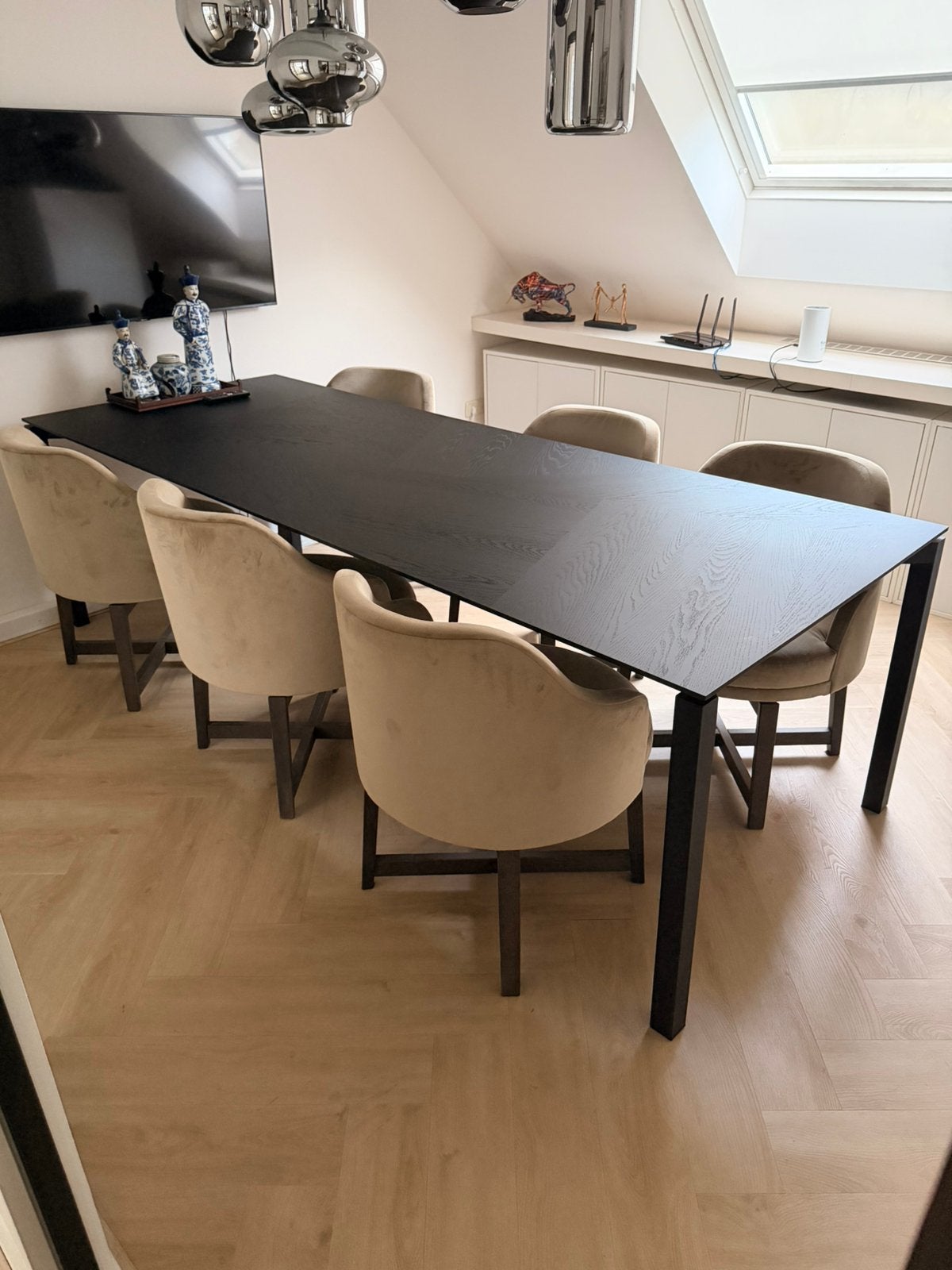 Mobitec Float massief eiken zwarte eetfafel 260x100, Huis en Inrichting, Ophalen, Nieuw, Rechthoekig