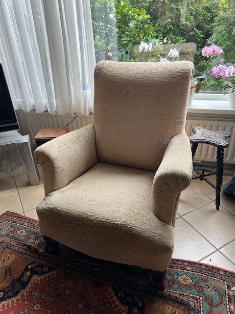 fauteuil met leeuwenpoot vintage, Ophalen, Gebruikt, Minder dan 75 cm, Klassiek vintage