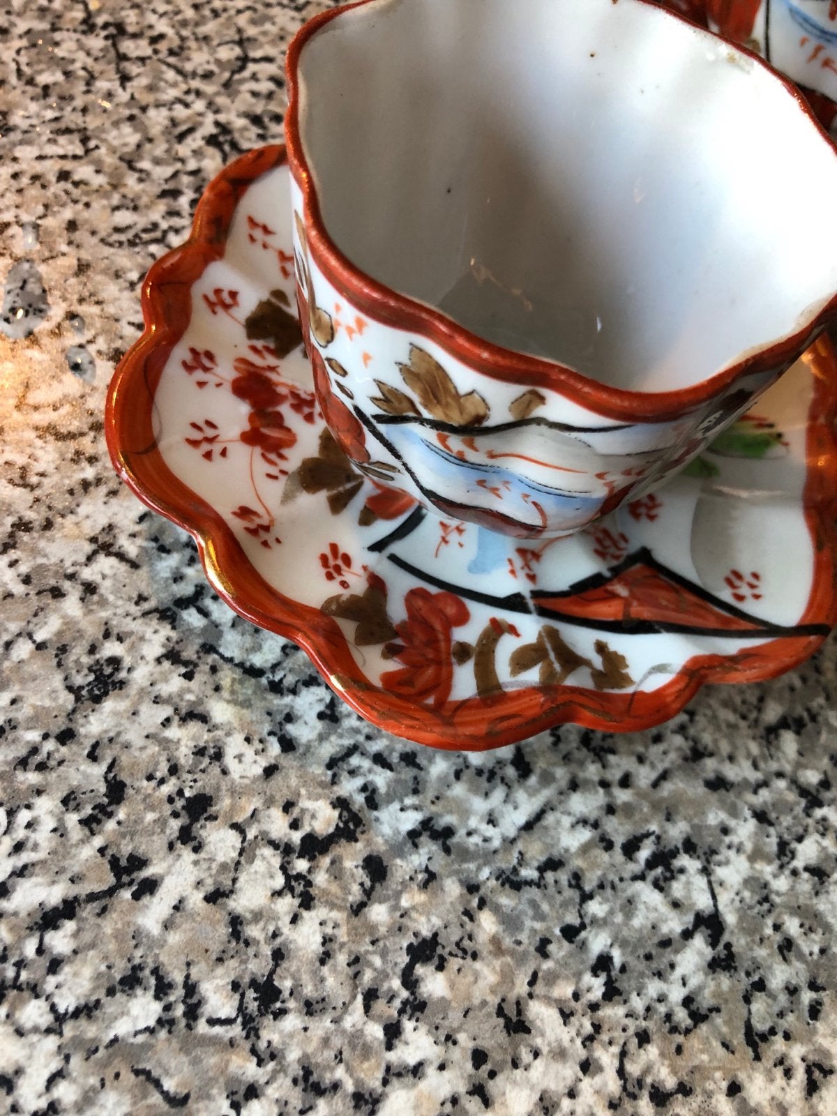 Antieke Japanse theekopjes met schotels - Handgeschilderd, Antiek en Kunst, Ophalen of Verzenden