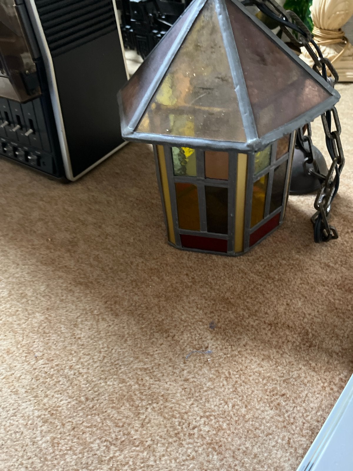 Vintage Tiffany-stijl glas-in-lood hanglamp, Ophalen