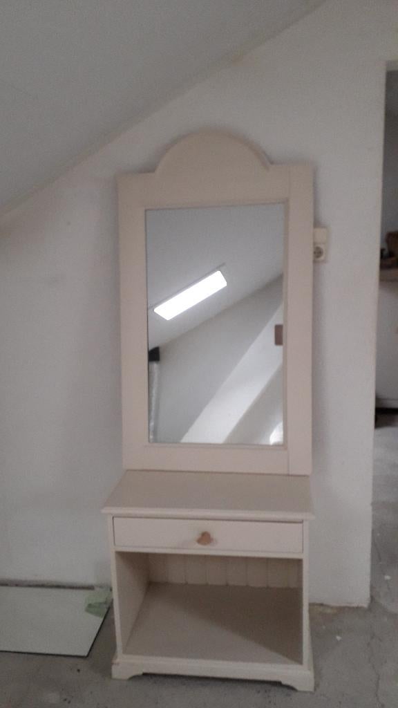 Kastje + bijpassende grote spiegel, Huis en Inrichting, Ophalen, 100 tot 150 cm, Zo goed als nieuw, Rechthoekig