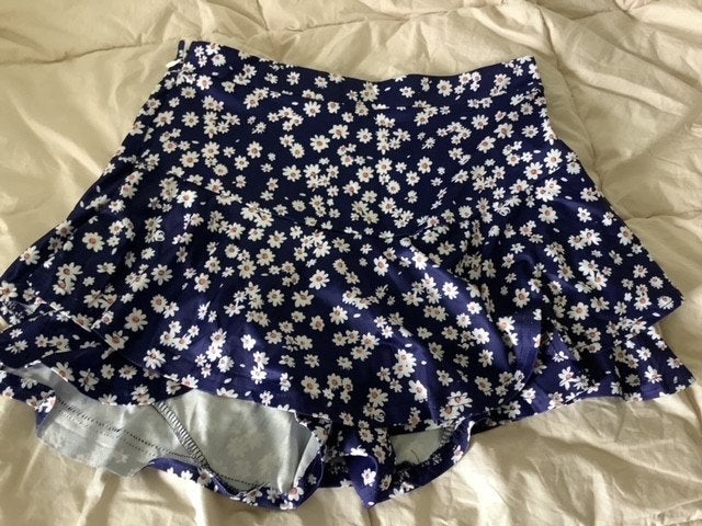 Shein bloemen broekrokje XS, Blauw, Ophalen of Verzenden, Zo goed als nieuw, Maat 34 (XS) of kleiner