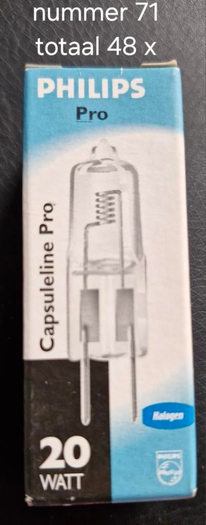 Nr. 71 Philips capsuline pro, Minder dan 30 watt, Halogeen (gloei)lamp, Nieuw, Bipin of Steekvoet