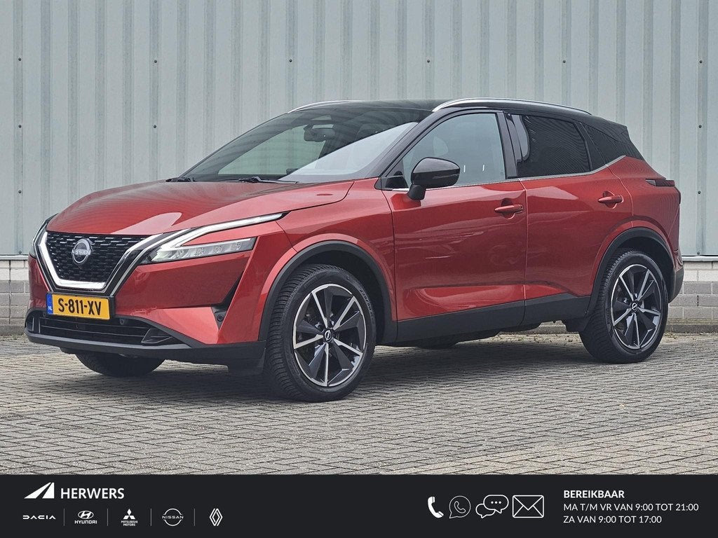 Nissan Qashqai 1.3 MHEV Tekna / Trekhaak 1800KG / Adaptief C, Auto's, Nissan, Euro 6, Leder en Stof, Origineel Nederlands, Qashqai