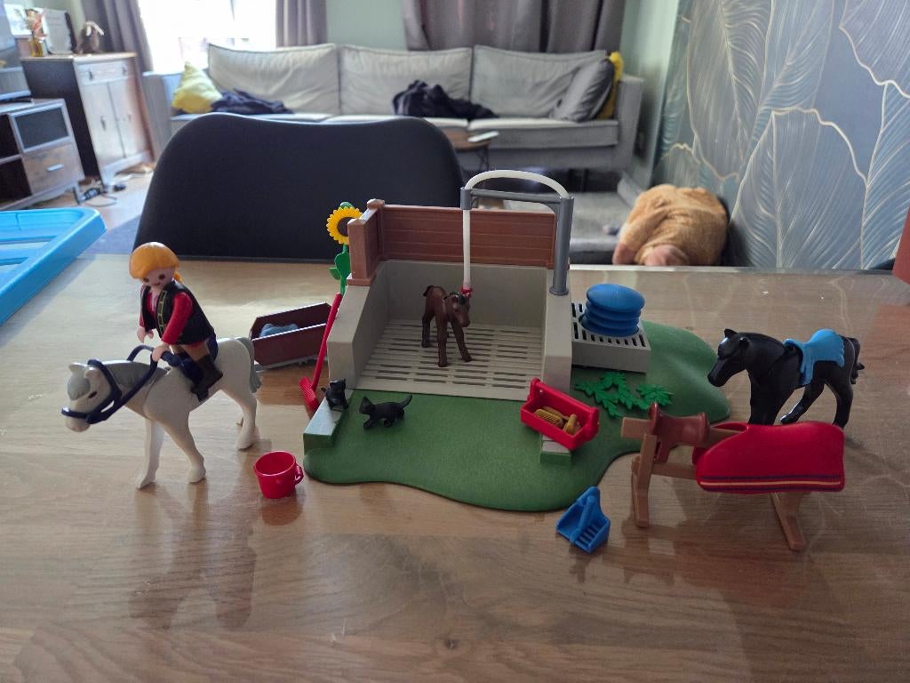 4193 Playmobil paarden wasbox, Ophalen of Verzenden, Gebruikt