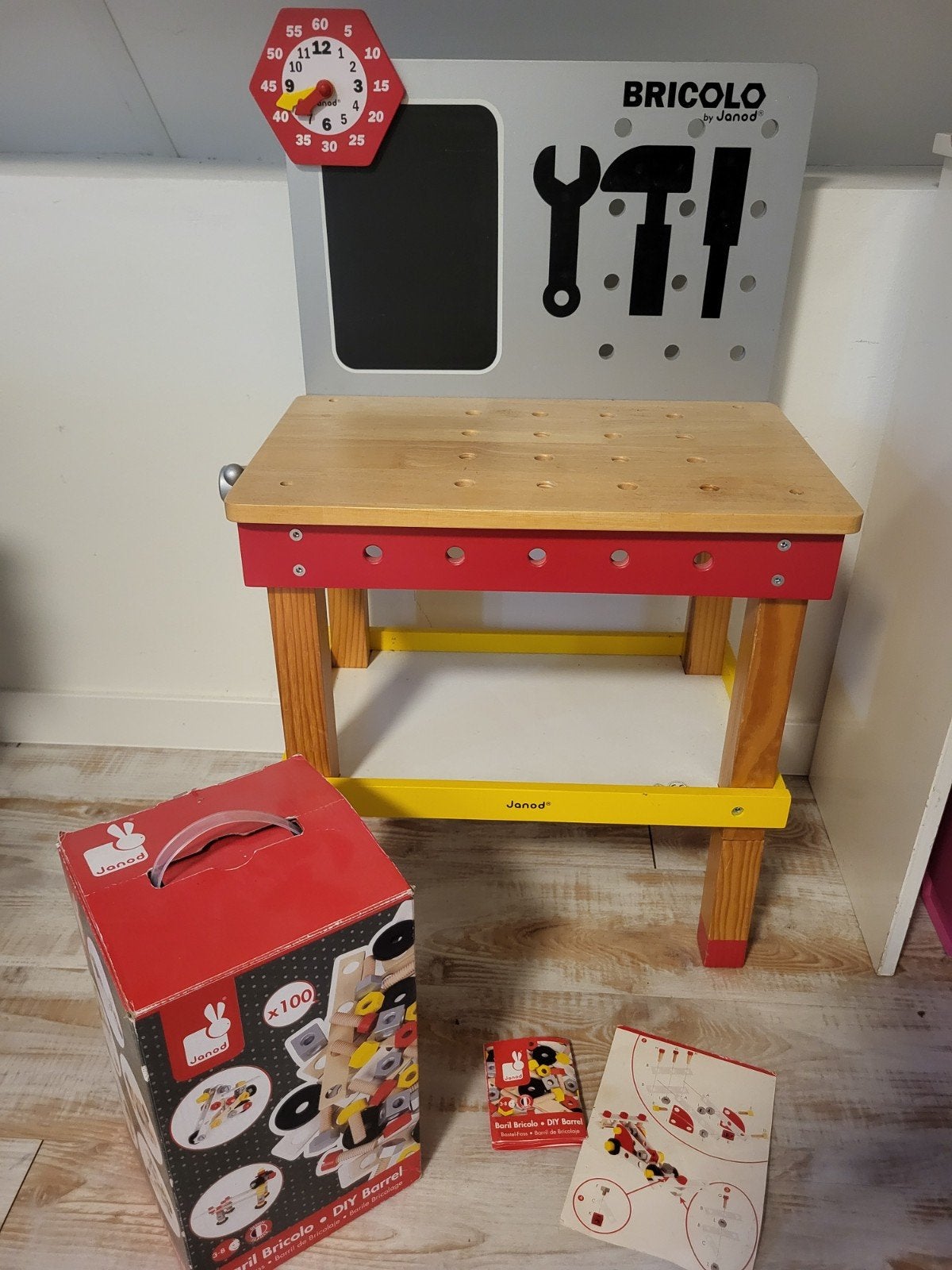 Janod Bricolo DIY Barrel Bouwset met Werkbank, Ophalen, Zo goed als nieuw, Knutselen