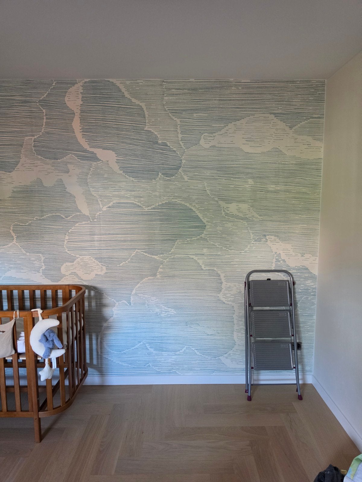 photo wall behang blauwe wolken premium matte 405x233 cm, Ophalen