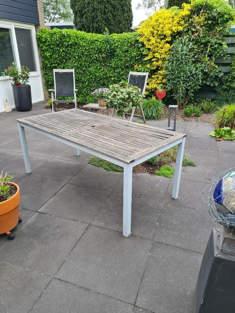 Tuintafel, Tuin en Terras, Ophalen, Gebruikt, Rechthoekig, Aluminium