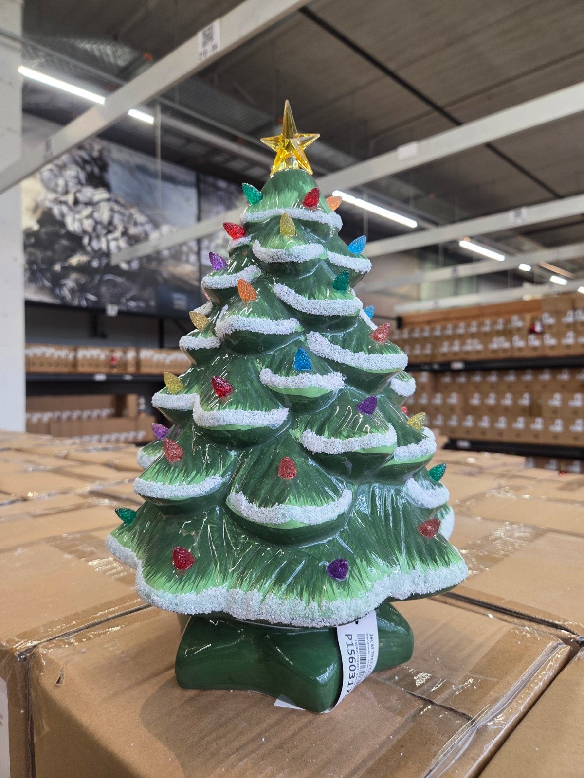 keramieken kerstboom nostalgisch met verlichting, Diversen, Ophalen of Verzenden, Cactula, Cactula, Nieuw