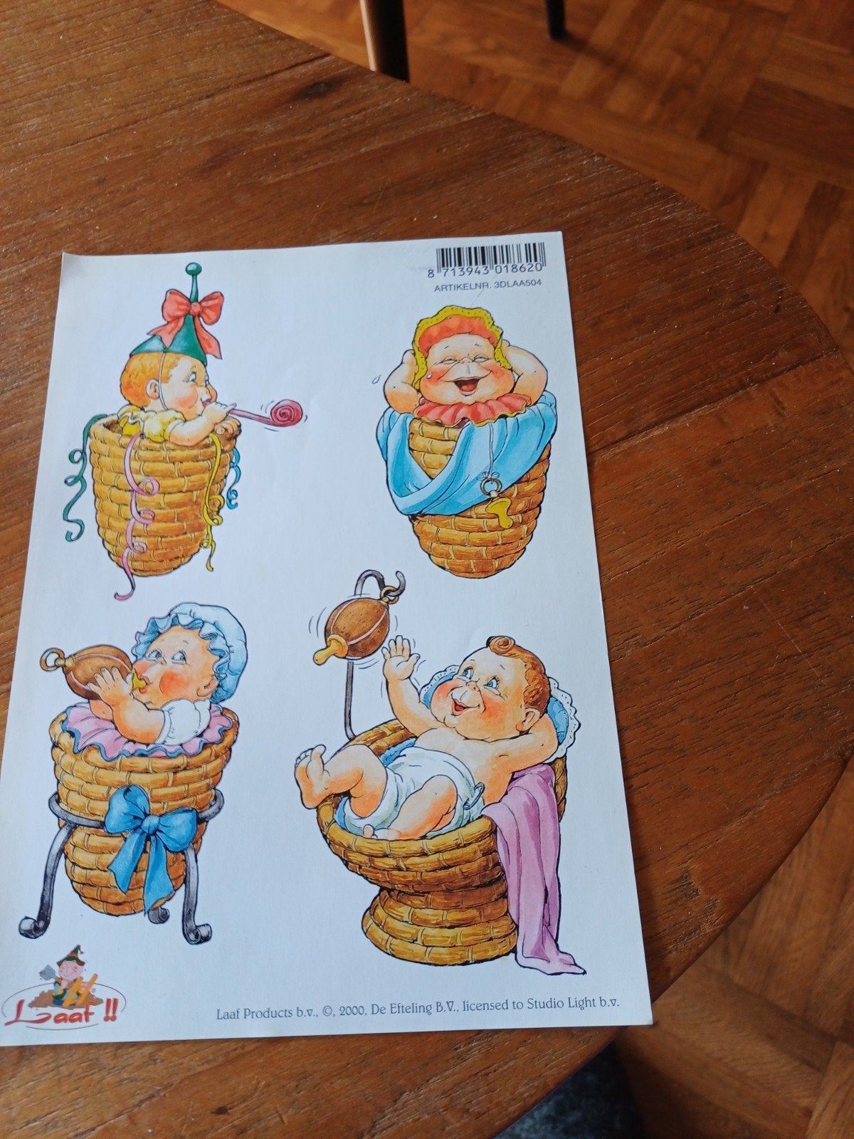 plaat met 4 afbeeldingen van de Efteling  Laaf, Ophalen of Verzenden, Zo goed als nieuw, Overige typen