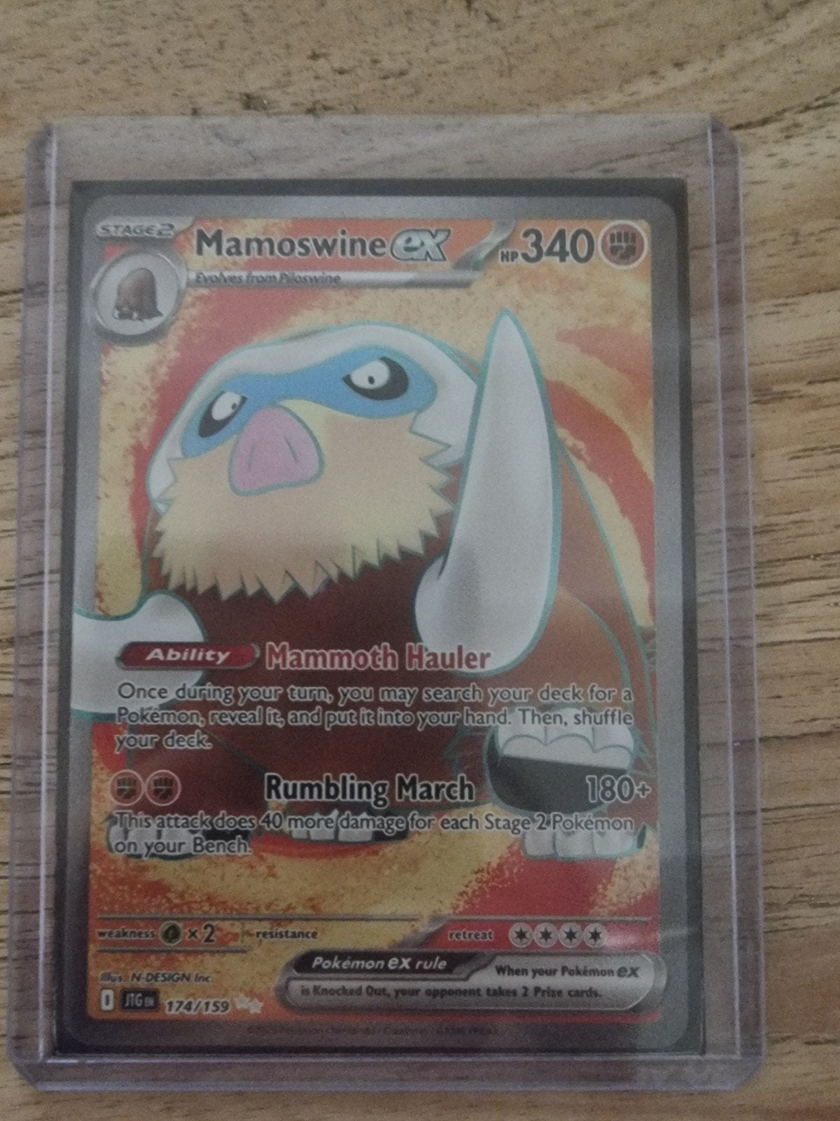 Pokémon Kaart Mamoswine EX 340 HP - Zeldzaam Verzamelobject, Ophalen, Zo goed als nieuw, Losse kaart, Foil