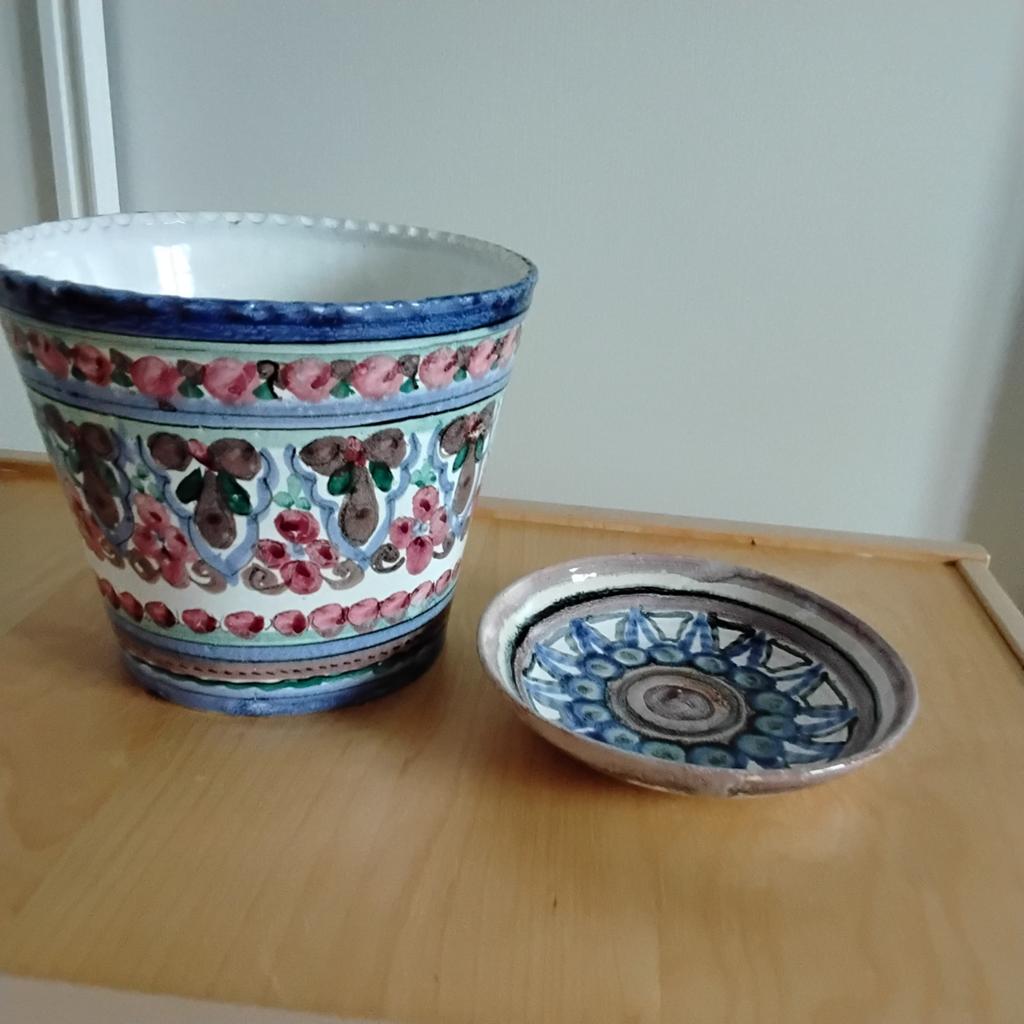 Keramiek D.O.K. Milsbeek, overpot en schaaltje, Ophalen of Verzenden
